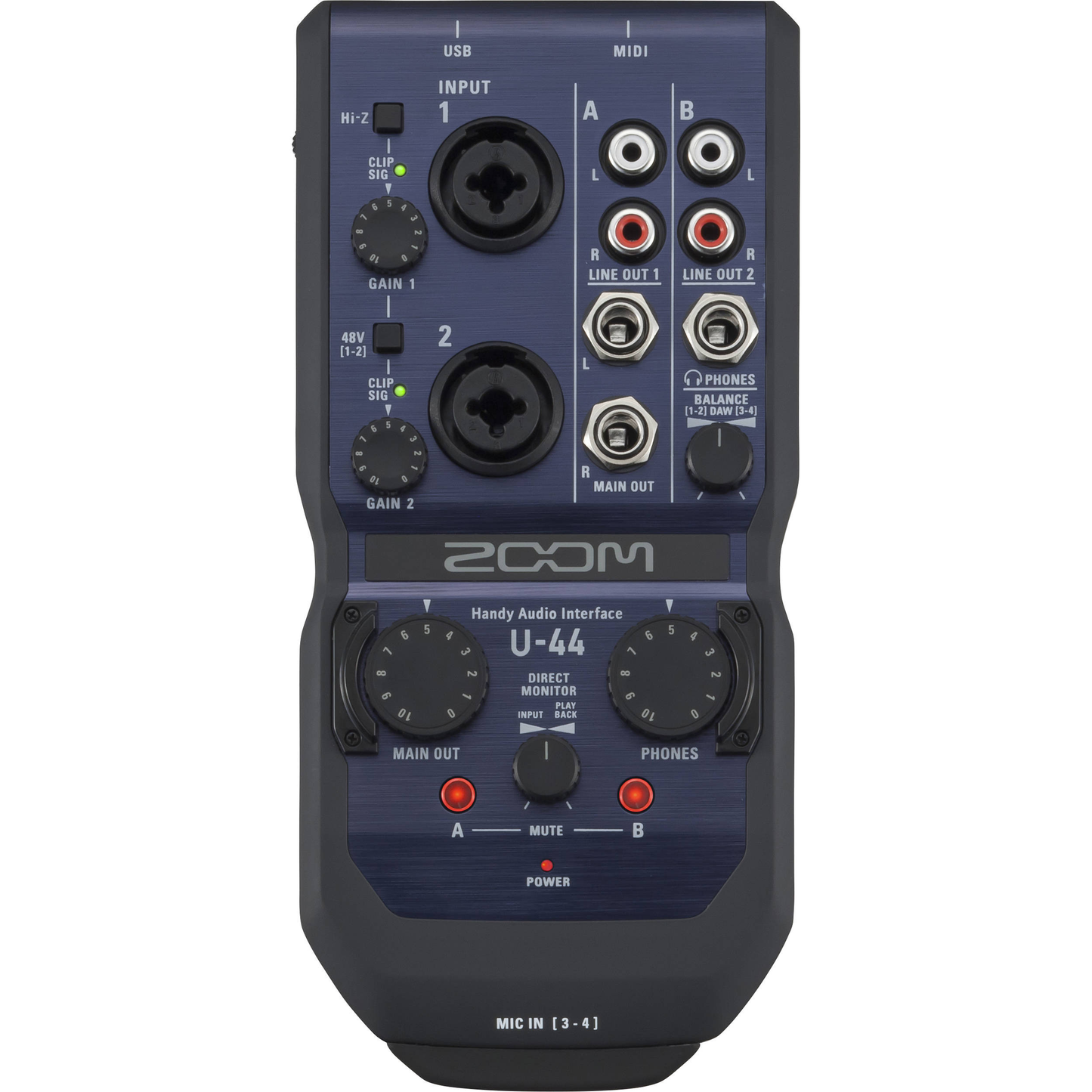 Interfaz de Audio U44 Zoom